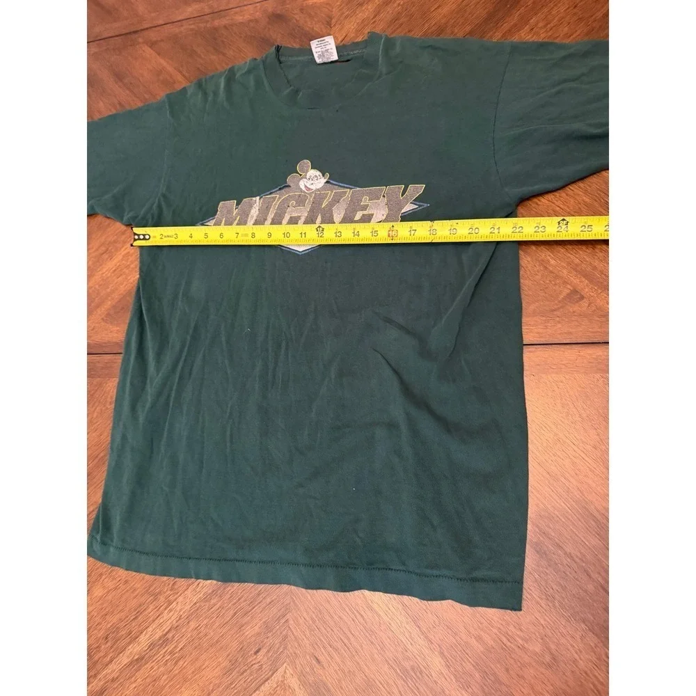 Vintage Mickey & Co Disney T-Shirt Green Distressed Donnkenny‎ One Size Fits All